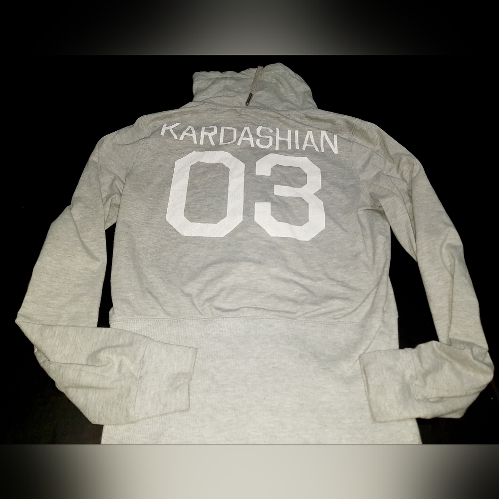 Kardashian kollection grey zip sweater